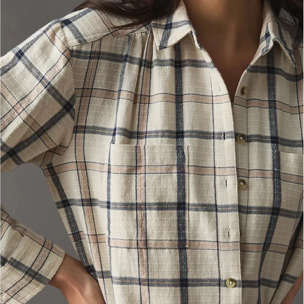 Pilcro Plaid Buttondown Shirt Women’s Size M - Picture 2 of 6